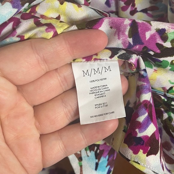 Cabi Multicolored Woman’s Eden Floral Draped Wrap Blouse Size Medium - Picture 5 of 7